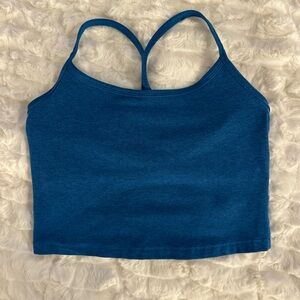 Blue Spaghetti Strap Crop Top